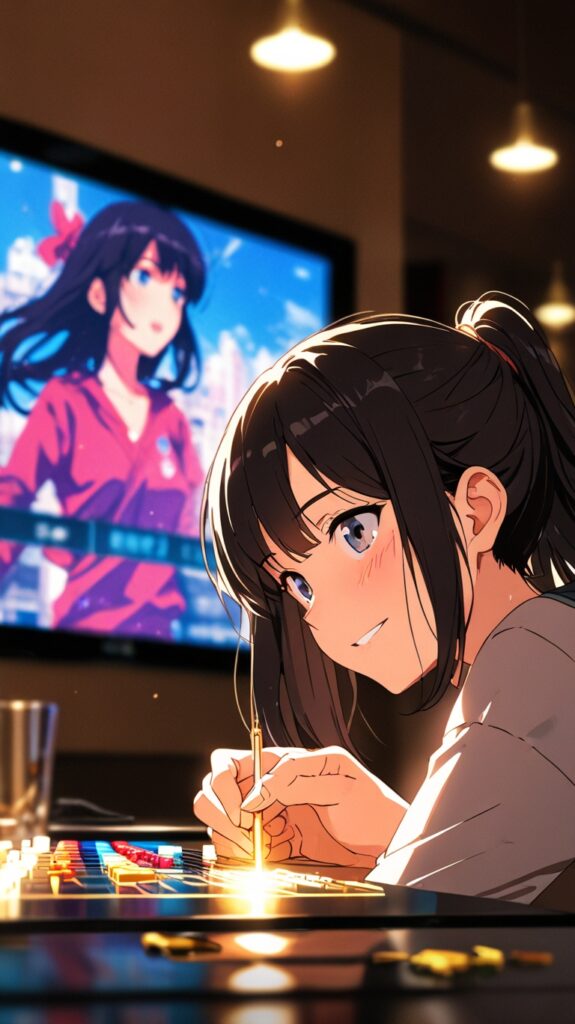 Leonardo_Anime_XL_2_beauty_girl_playing_game_24k_image_quality_1