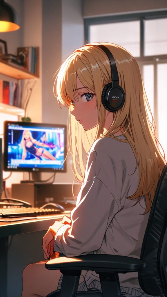 Leonardo_Anime_XL_beauty_girl_modern_room_playing_game_24k_ima_1 (1)